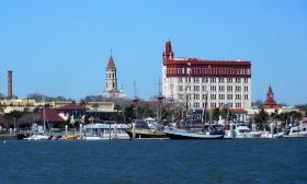 The view of downtown St. Augustine from the water