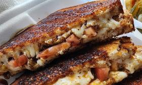 A loaded grilled cheese sandwich from YAMO Italian Street Food Truck