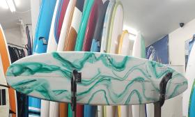 The wide selection of surfboards on display in the shop