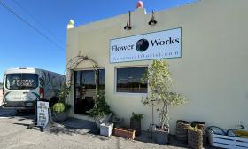 The exterior of the Flower Works building
