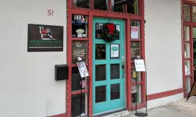 The entrance to the Adventure Pets store