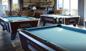 Pool tables in the back bar at Jack's BBQ on Anastasia Island in St. Augustine.