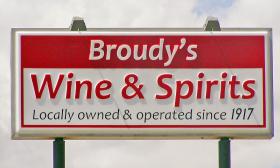 The Broudy's sign in downtown St. Augustine