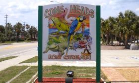 Coneheads Ice Cream Sign in St. Augustine, near St. Augustine Beach