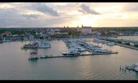 This aerial view of the Matanzas River, bayfront and Historic Downtown, highlights the beauty and location of the Bayfront Wescott House