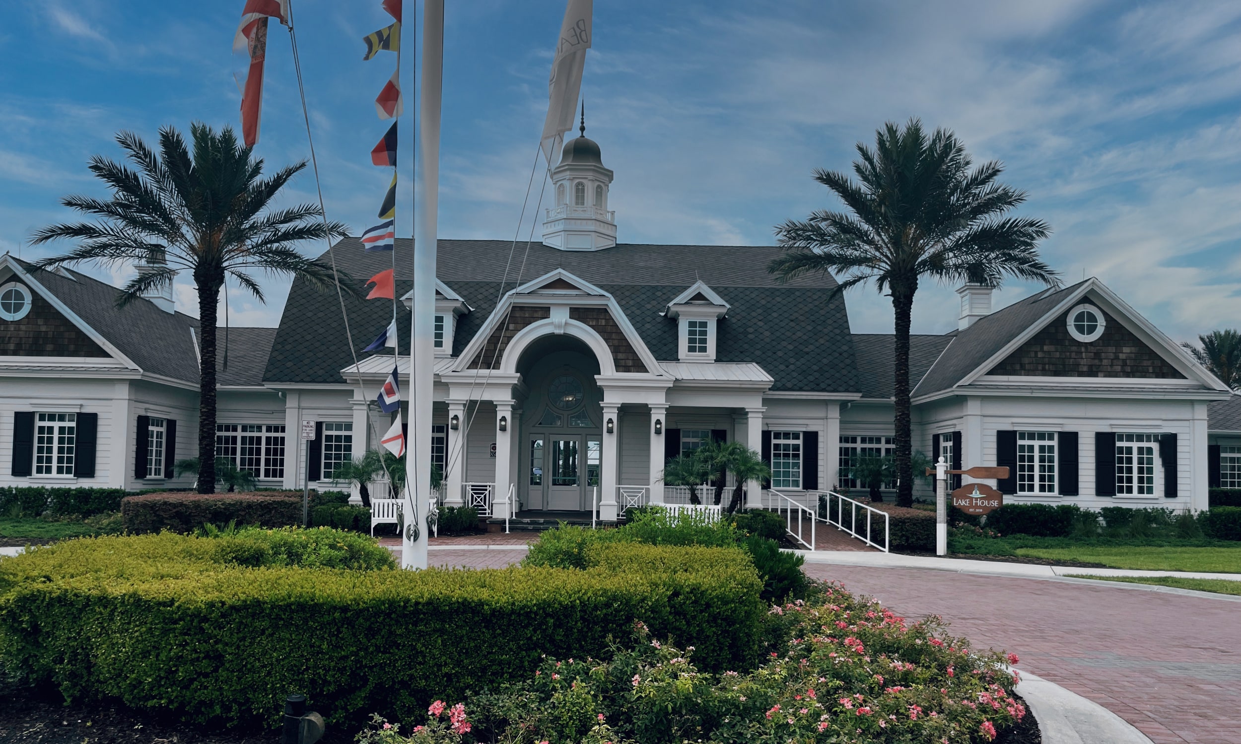 View of the clubhouse in Beacon Lake.