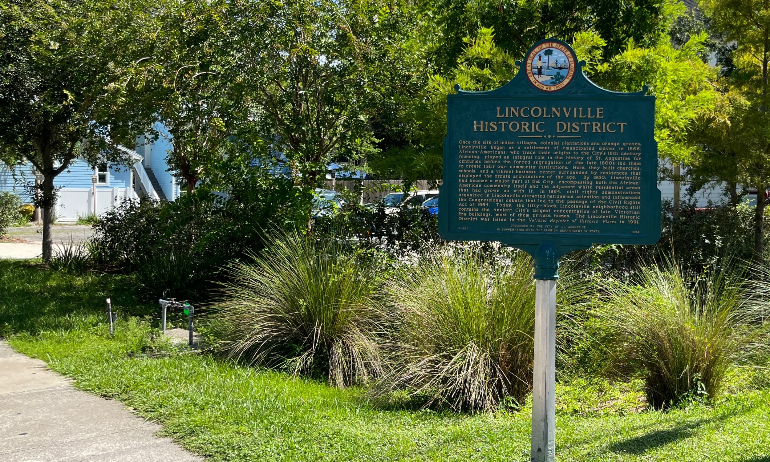 The Lincolnville Historic District is marked by a sign denoting it's importance.