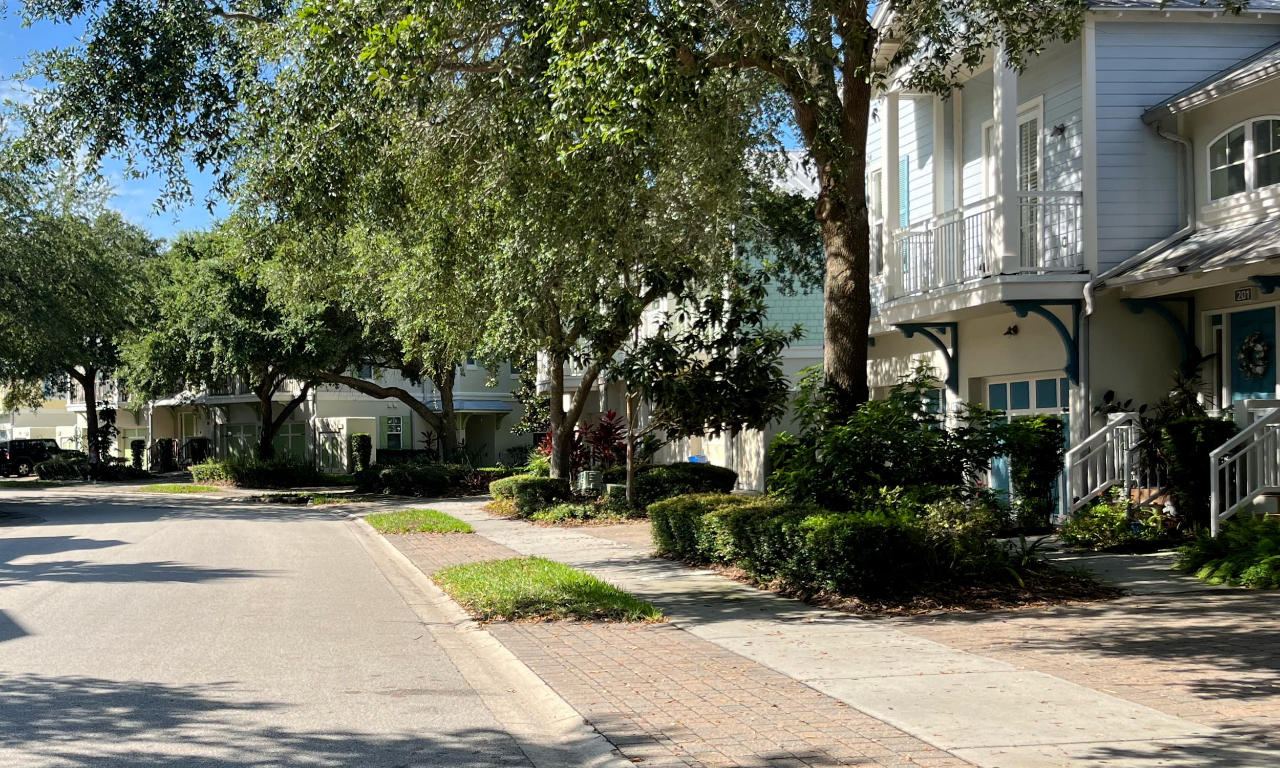 St. Augustine Beach neighborhood street view called Sea Grove.