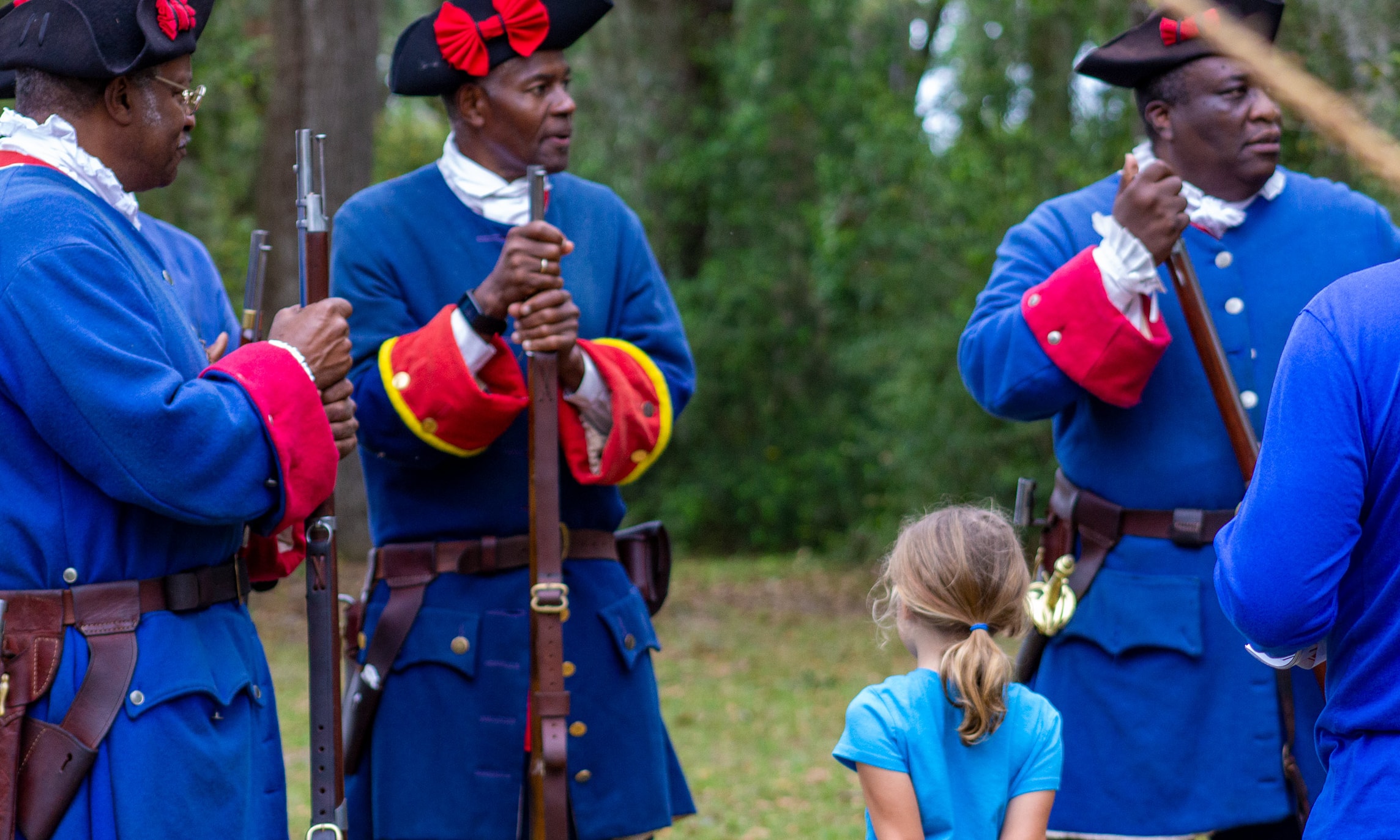Living history reenacts at Fort Mose in St. Augustine, FL.