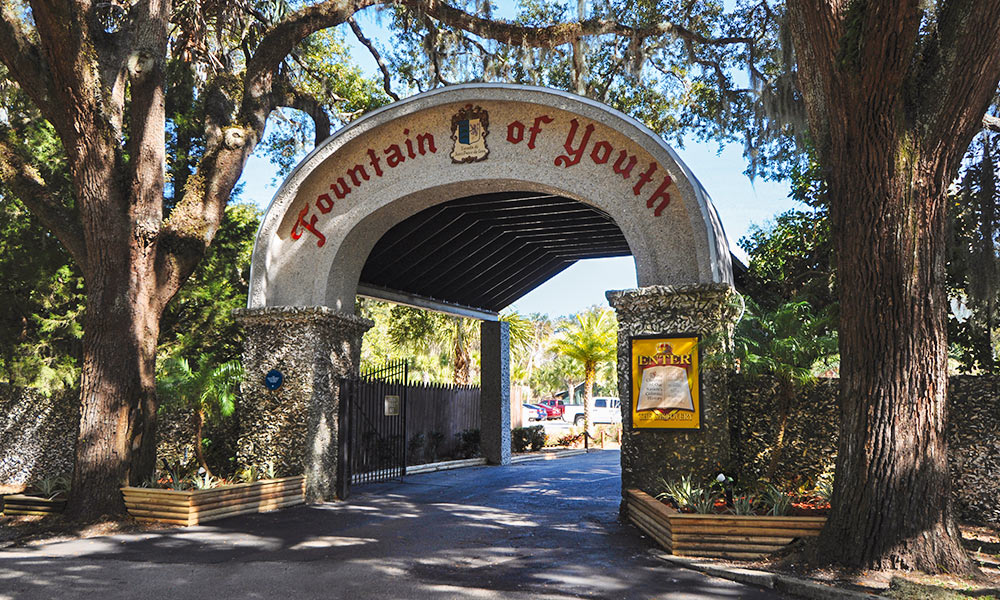 Fountain of Youth front entrance in St. Augustine. 