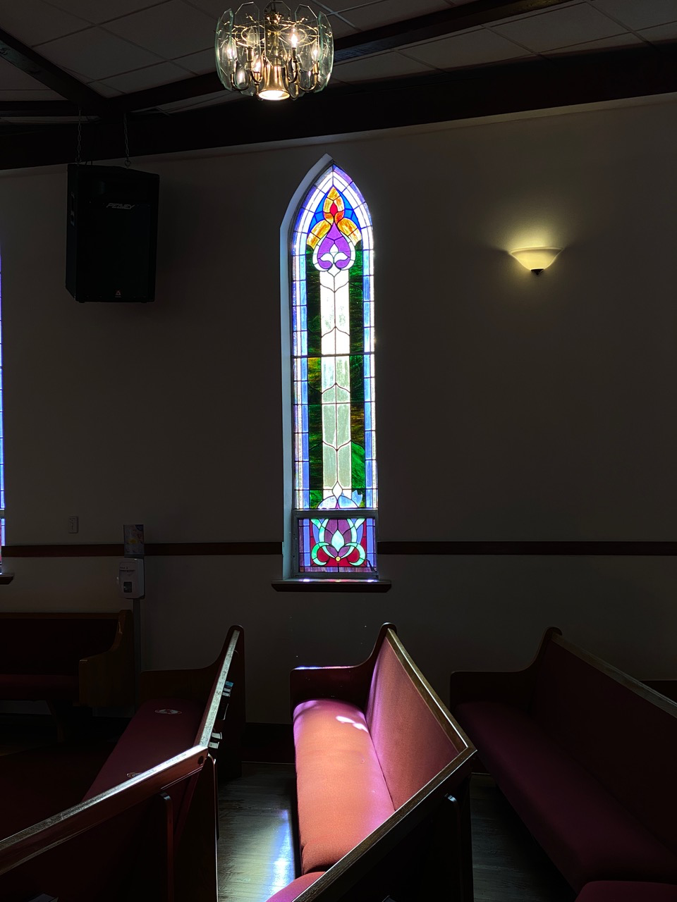A stained glass window in St. Paul AME Church in St. Augustine, Florida.