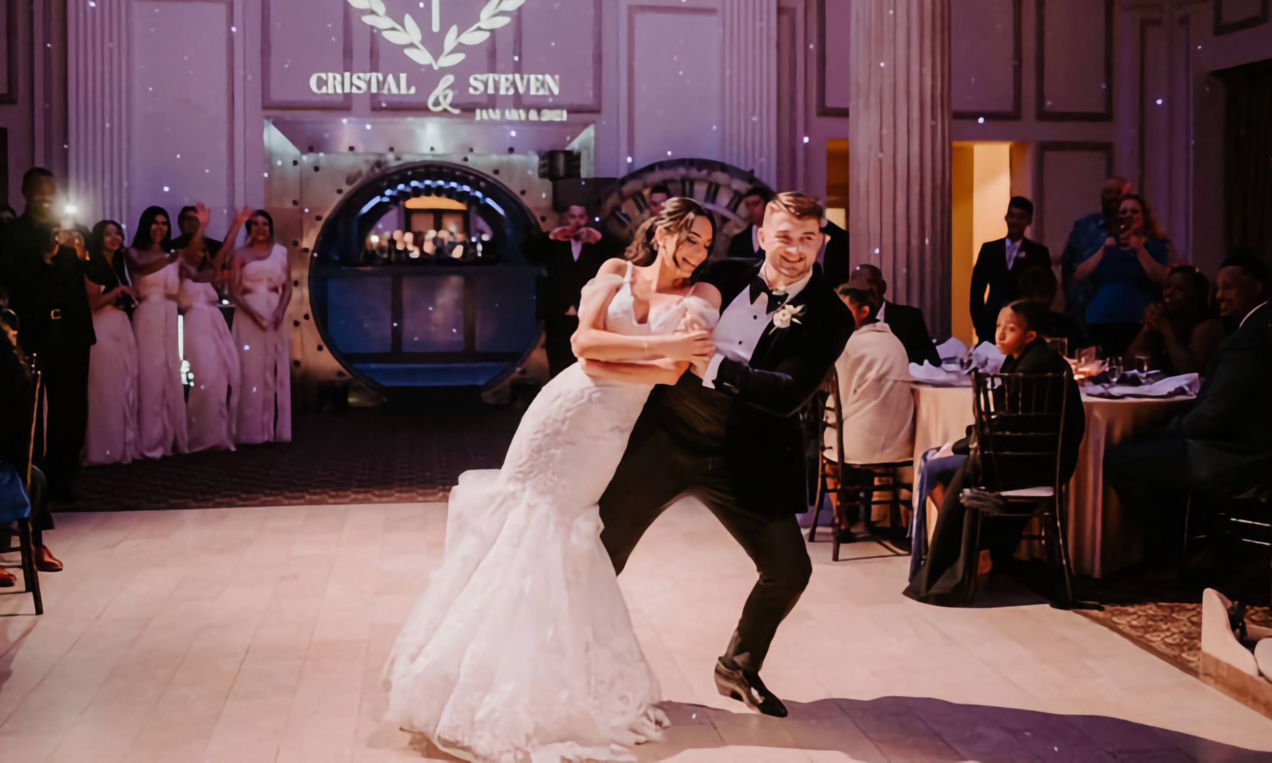 A couple making their debut on the dance floor