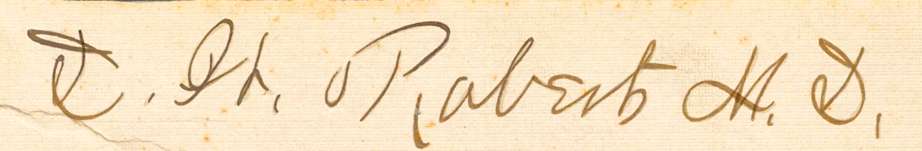 Close up of the cursive signature of Dr. D.W. Roberts.