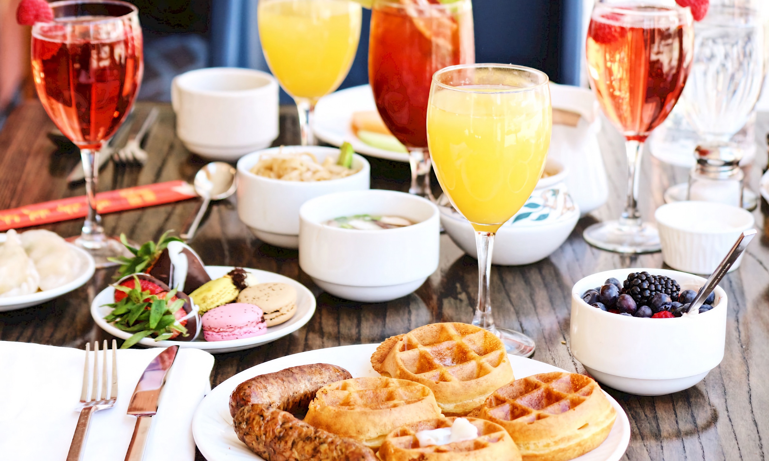 A spread of food for brunch at Hammock Beach