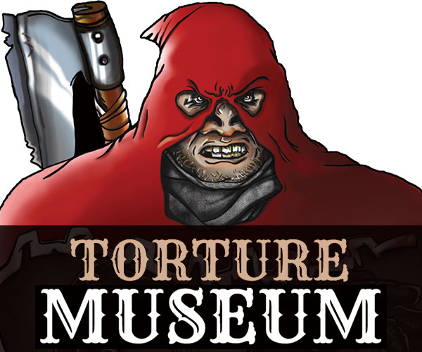 Medieval Torture Museum executioner with white background