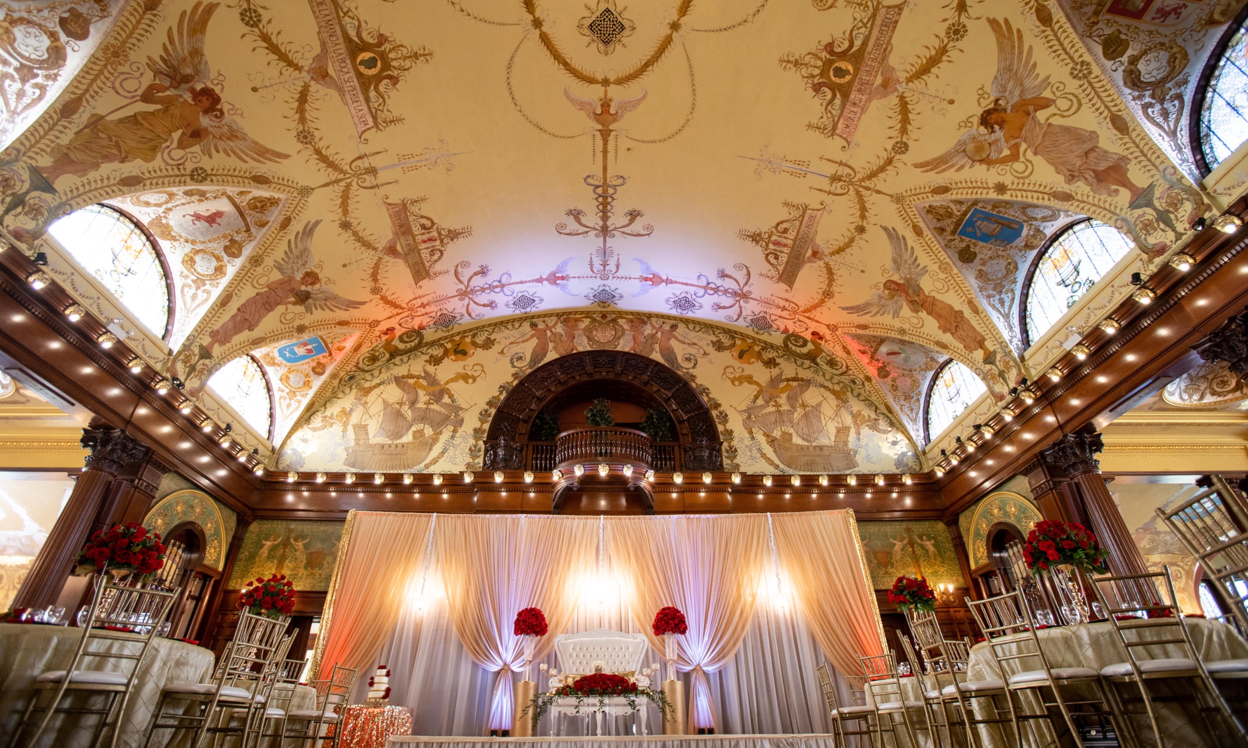 A wedding set up in the Ponce de Leon ballroom