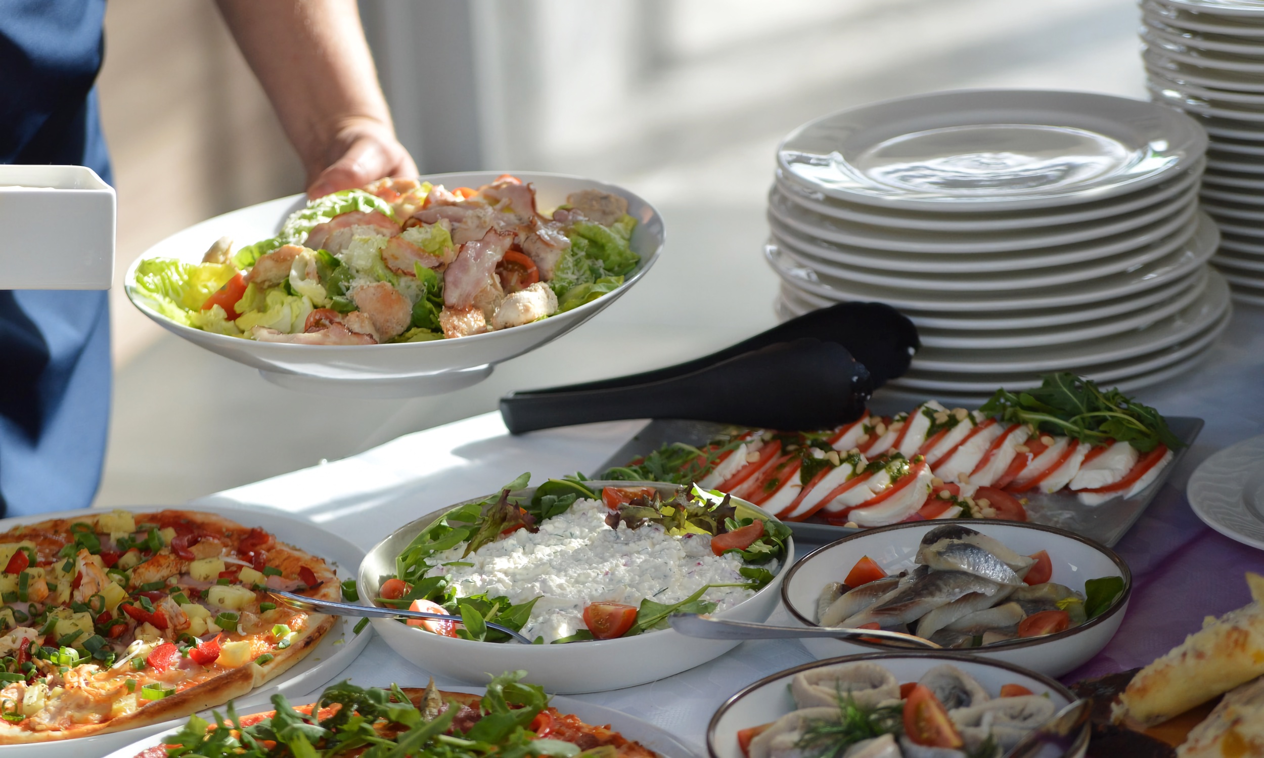 A salad buffet at a restaurant