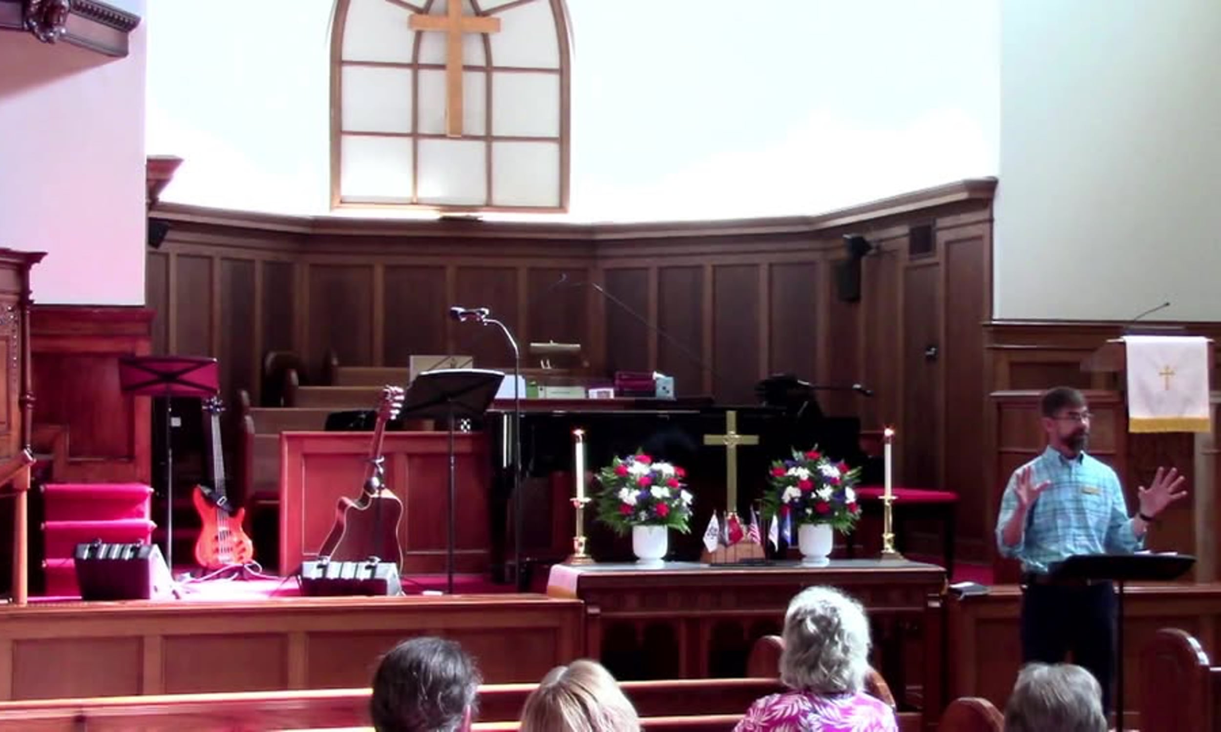 Sunday morning service at Grace United Methodist Church