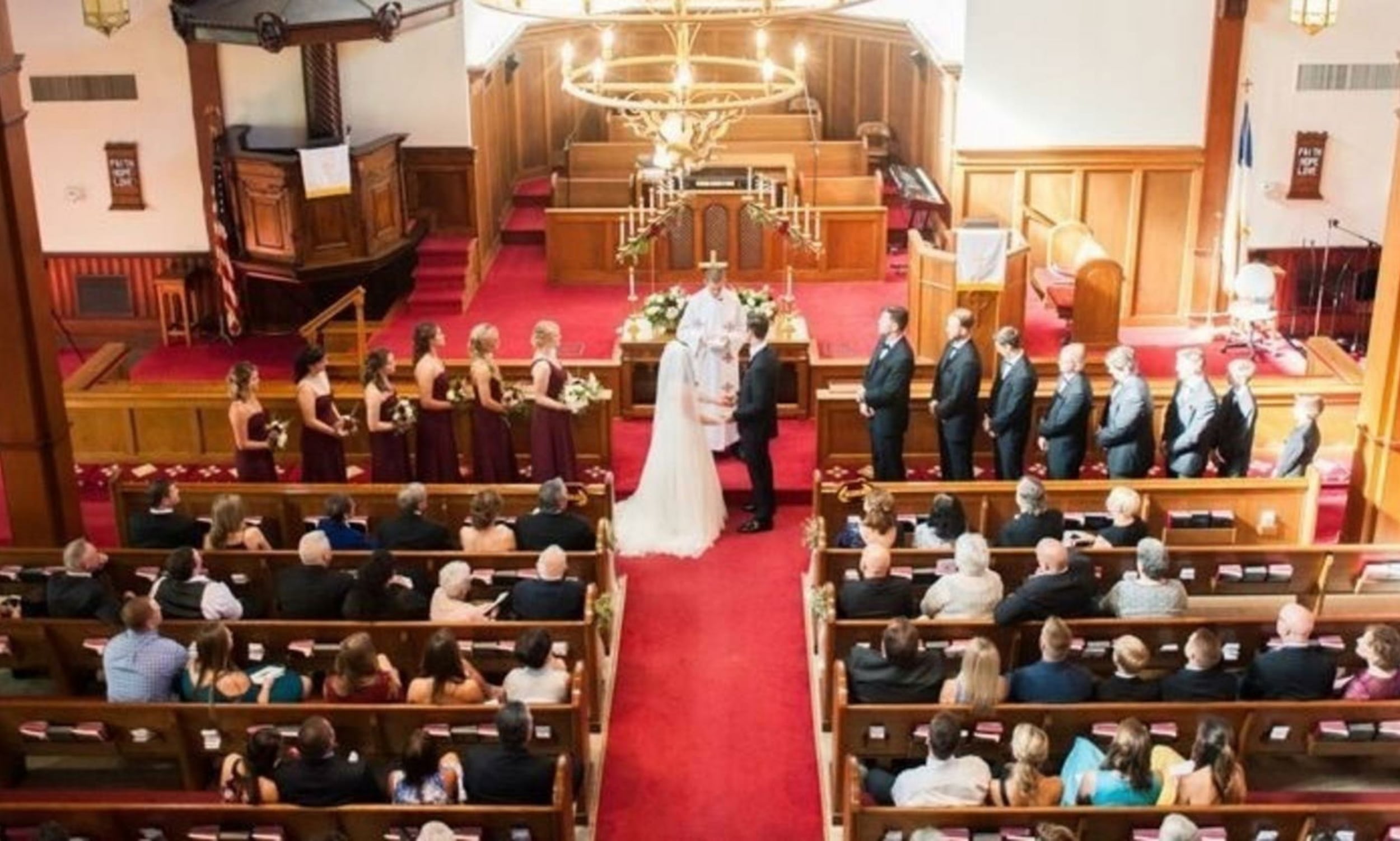 Wedding service at Grace United Methodist Church