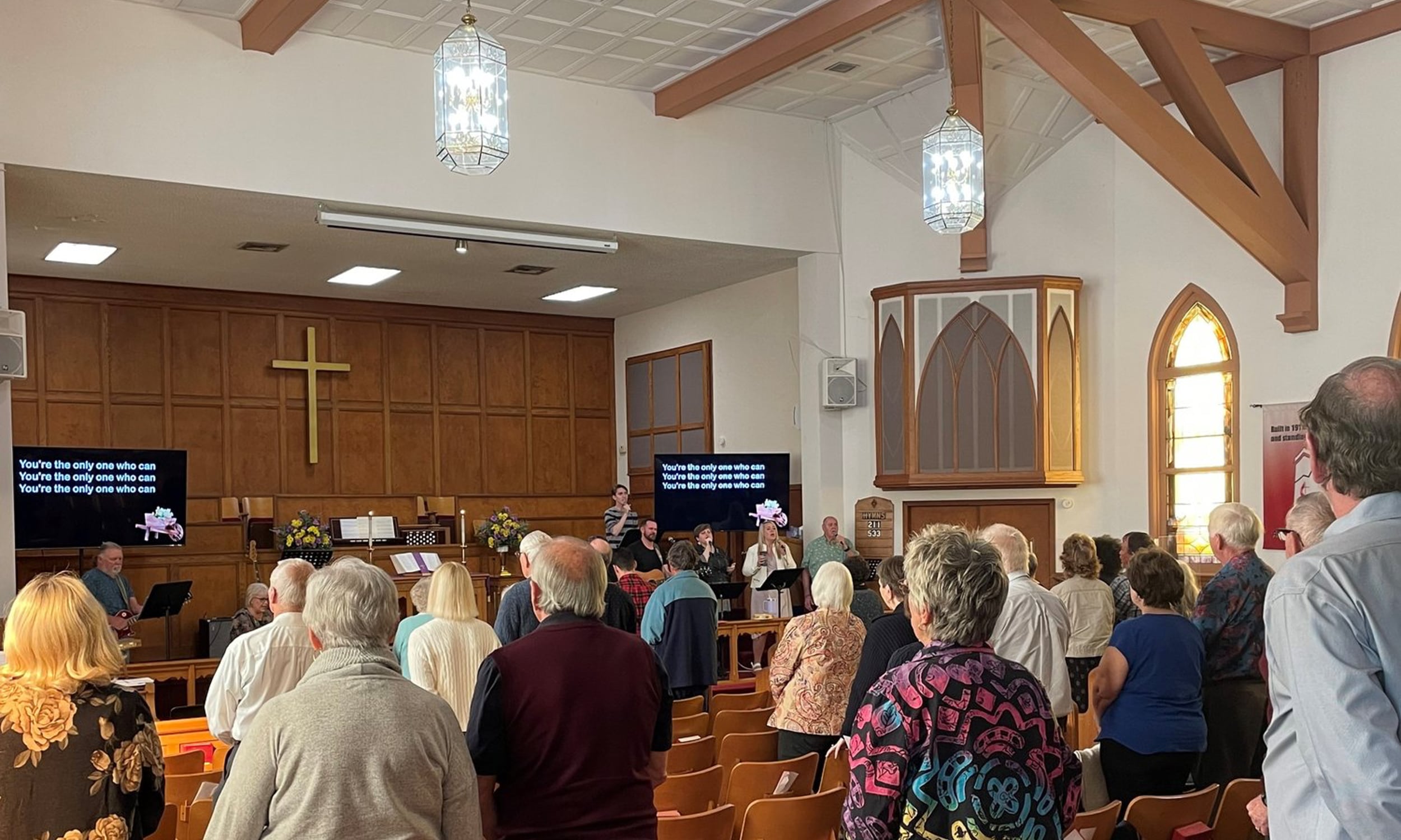 Congregation of First United Methodist Church gathered for Sunday morning service
