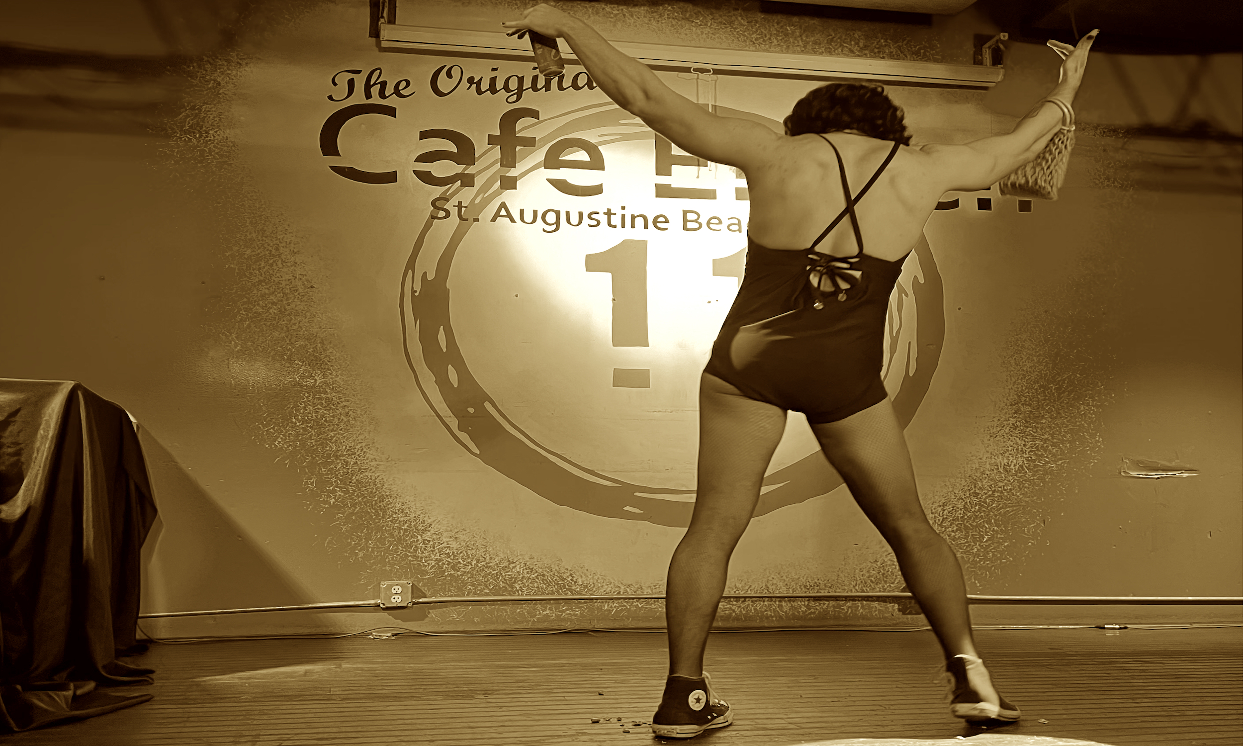 A person dancing on a stage