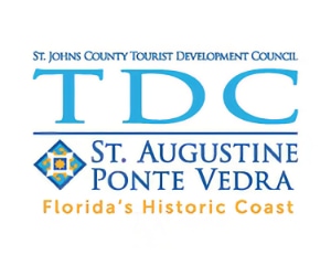 color logo for TDC in teal and gold on white