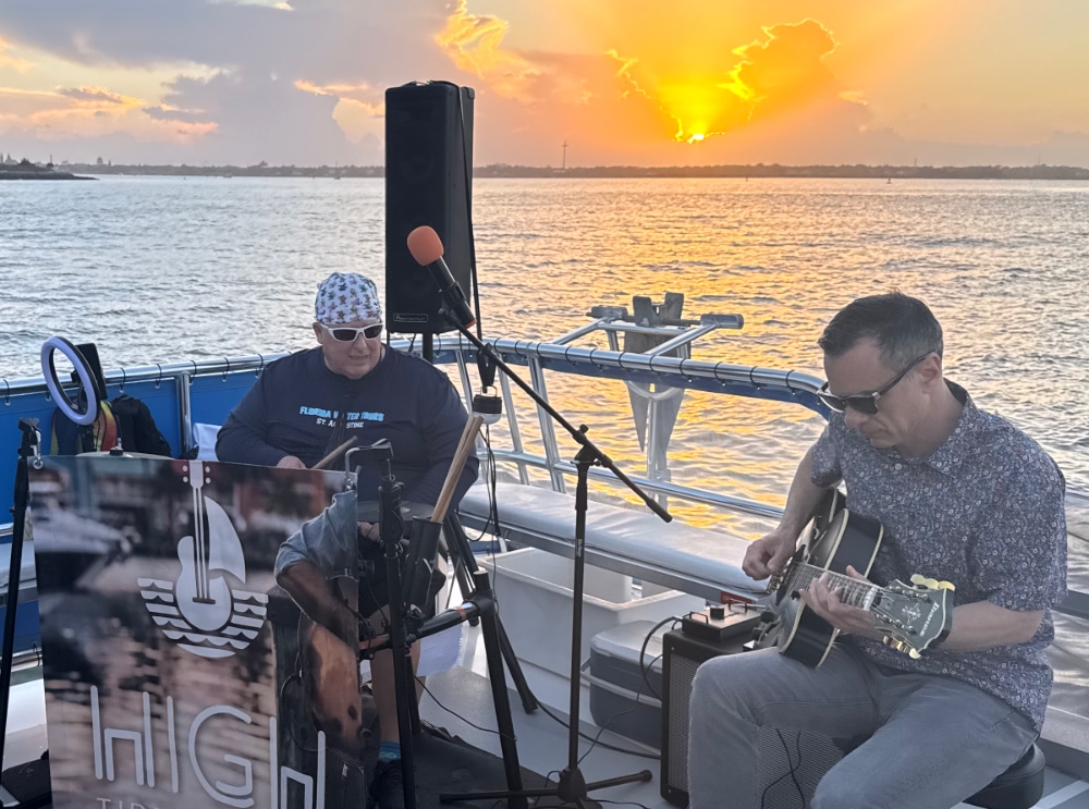 High Tide Duo on Florida Water Tours at sunset