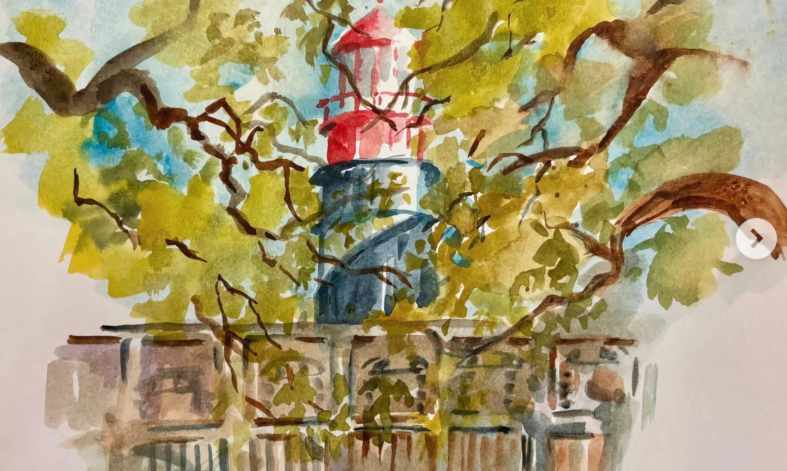 A lighthouse painting by R. Parrish