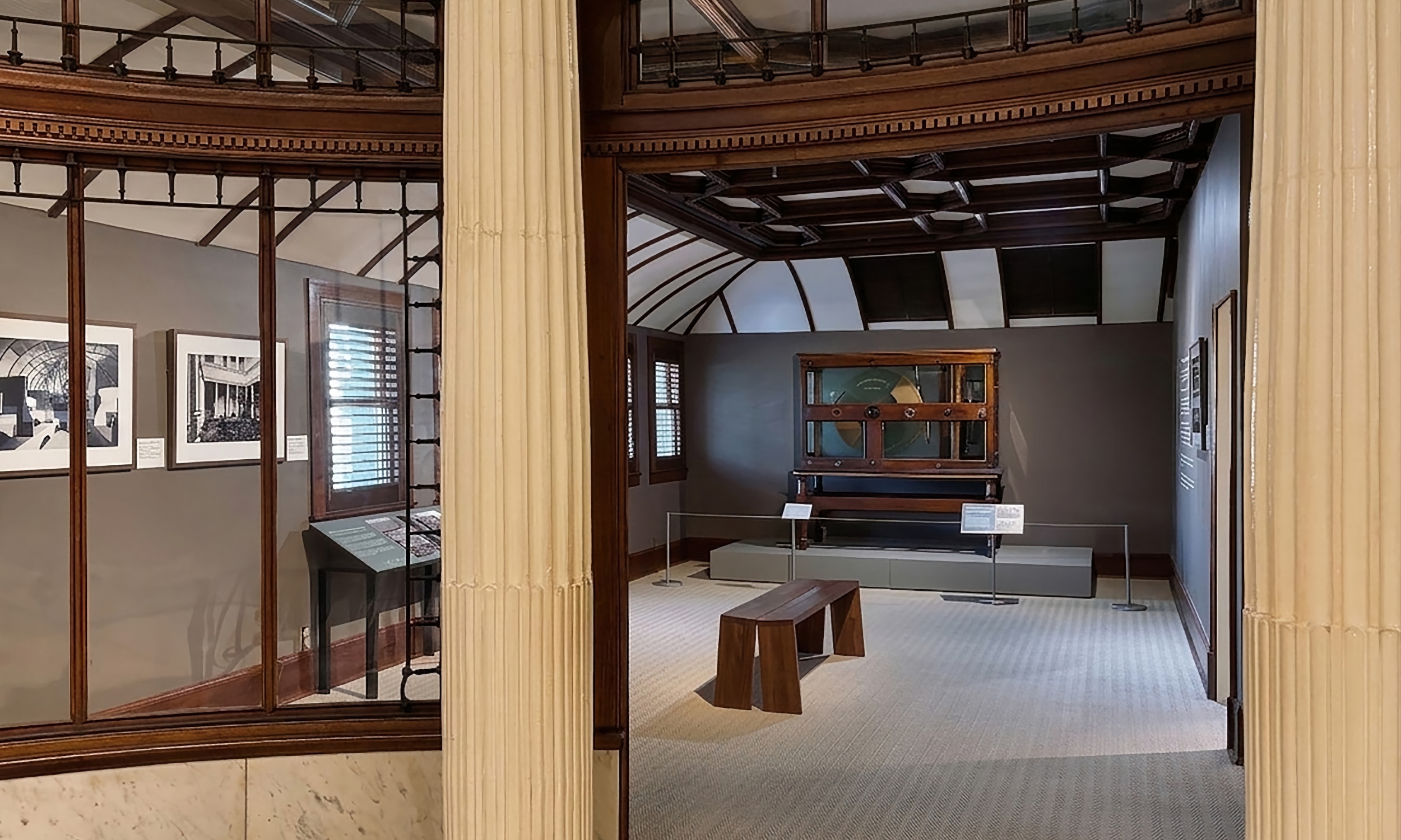 The spa display at the Lightner Museum focuses on the services offered by the hotel