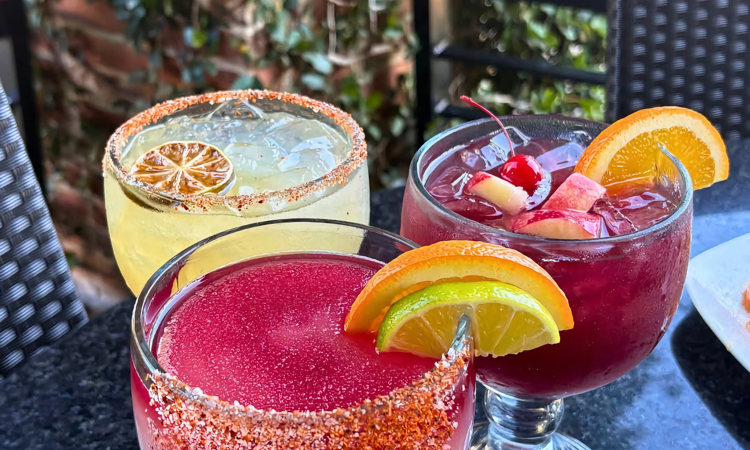 Three cocktails crafted at Pepper's Tequila Bar
