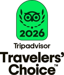 The green and black 2026 Tripadvisor award for Red Boat Water Tours