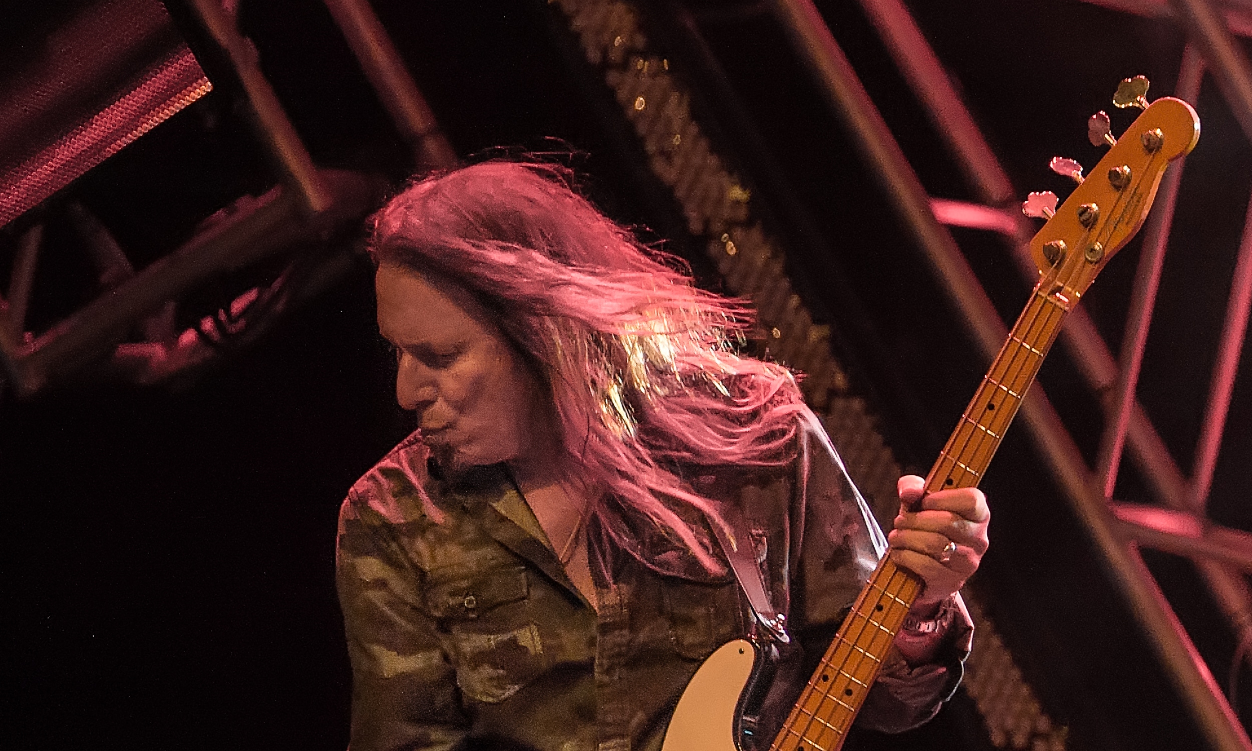 Bassist Barry Dunaway on stage