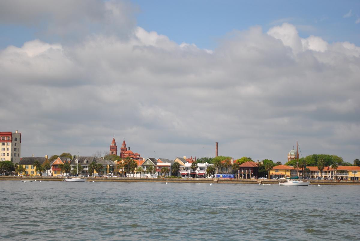 View of downtown St. Augustine's bayfront from the boat ride.