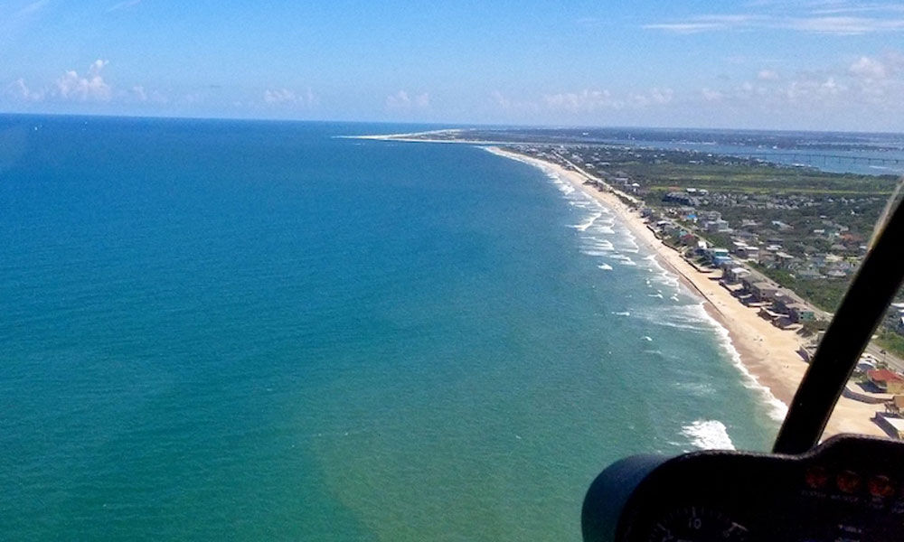 Visitors can get a bird's eye view of St. Augustine from by taking a ride with First Coast Helicopters.
