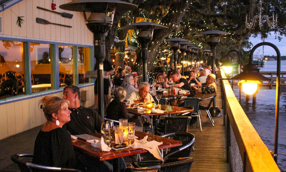 Enjoy the sunset over the Matazas River while dining on some delicious Old Florida cuisine at St. Augustine's Cap's on the Water.