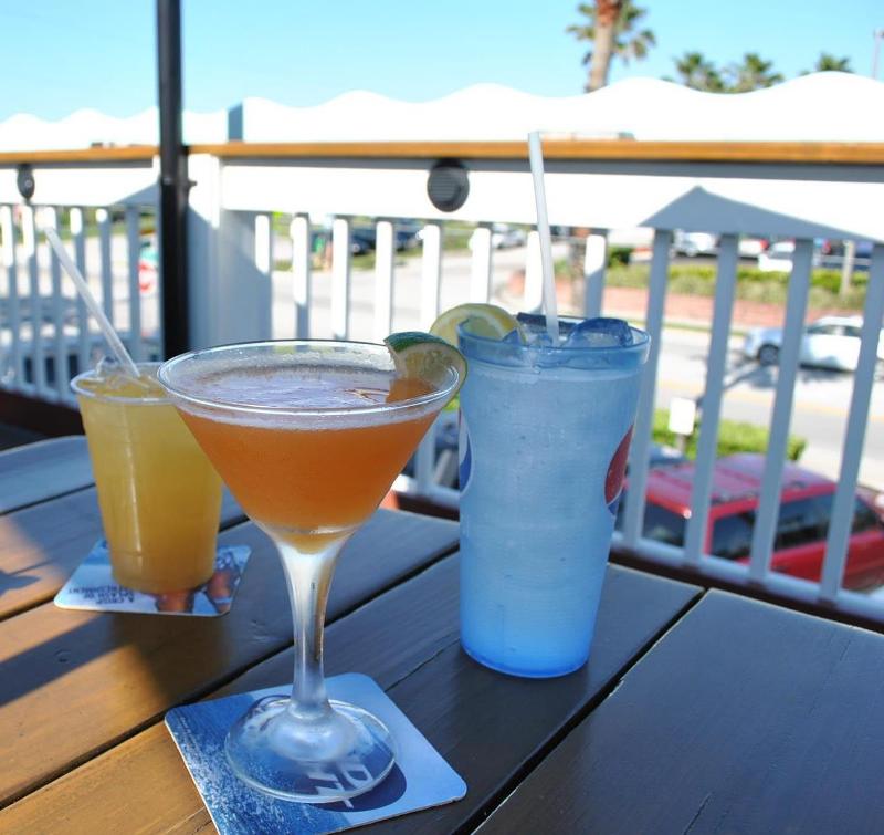 Drinks on the top deck of Sunset Grille in St. Augustine Beach.