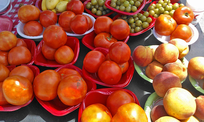 Visitors will find locally grown goods at the farmers market every week.
