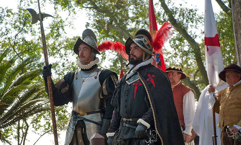 A re-enactment of the procession made by Pedro Menéndez and his men after landing on the shores of what would become St. Augustine.