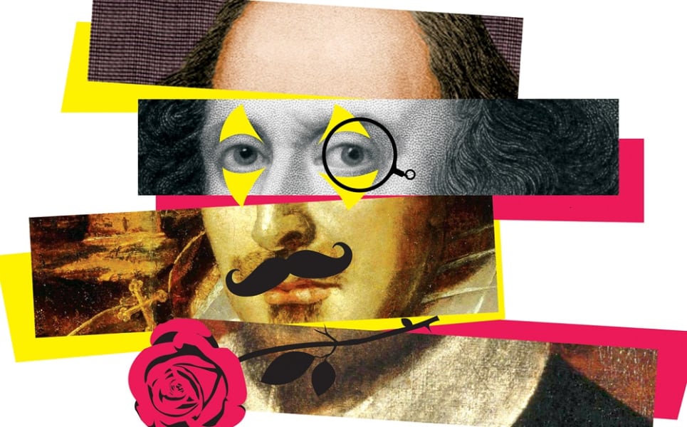A poster for "The Complete Works of William Shakespeare Abridged."
