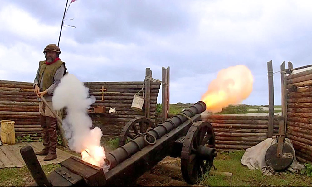 Cannon firing at the Fountain of Youth.