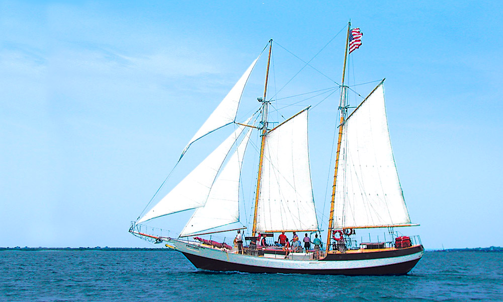 The Schooner Freedom under sail in St. Augustine, Florida.