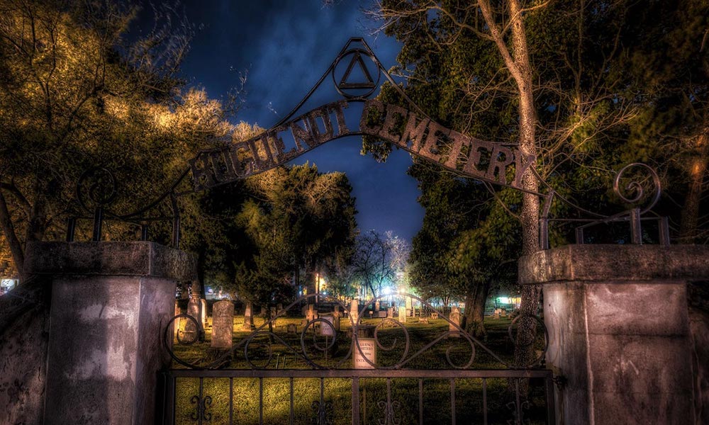 The haunted Huguenot Cemetery - a stop on Ghost City Tours in St. Augustine, Florida.