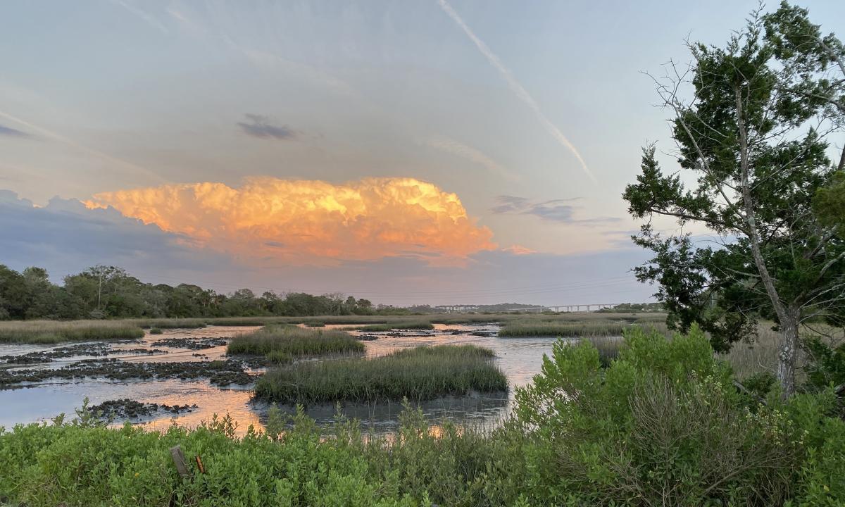 A beautiful sunrise over the marshlands of St. Augustine, Florida.