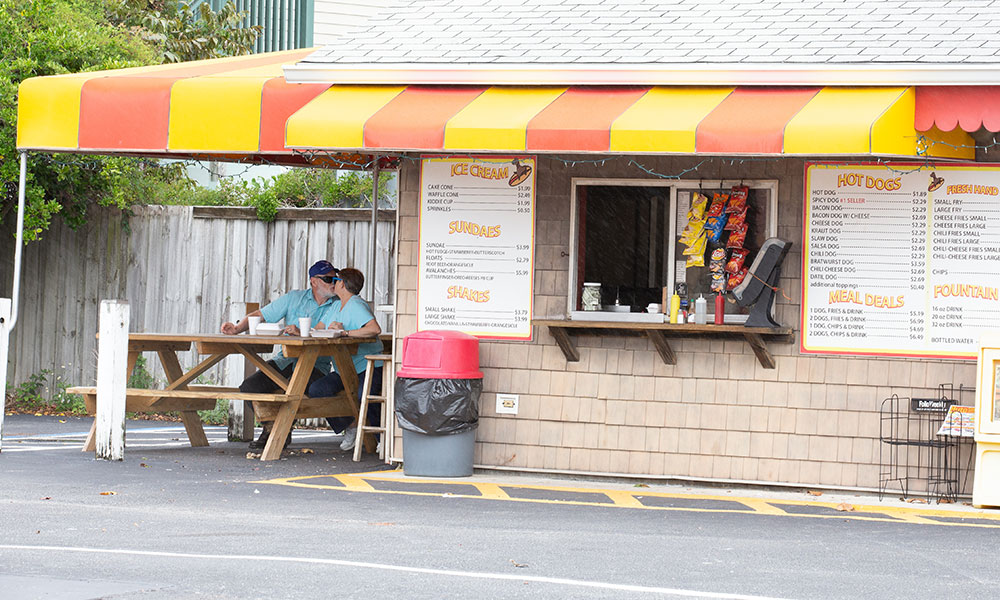 Happy Customers at Hazel's Hot Dogs in St. Augustine.