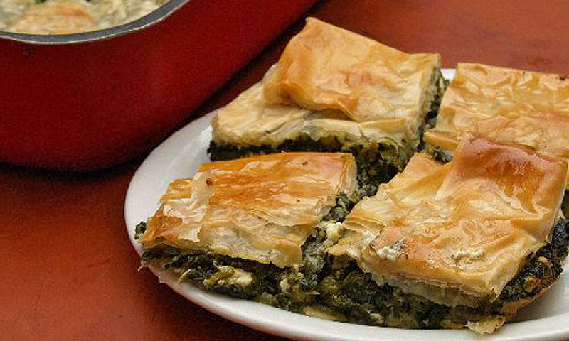 Delicious and traditional Greek spanakopita at the St. Augustine Greek Festival.