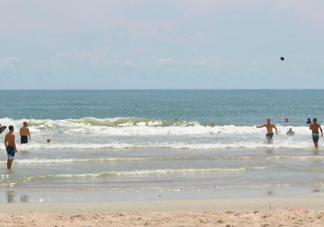 Playing catch on St. Augustine Beach