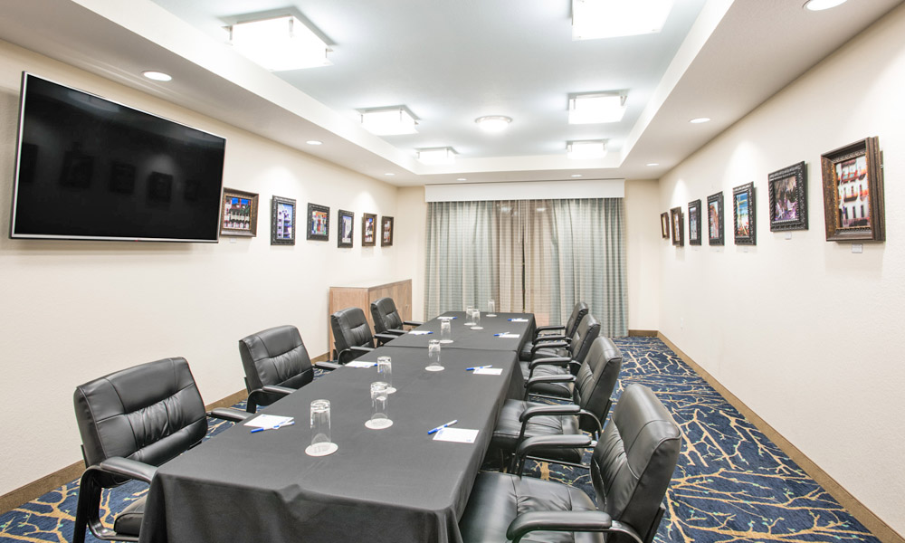 The meeting room at the Sebastian Hotel, a Member of Radisson Individuals, is appropriate for corporate meetings, presentations, and movies.