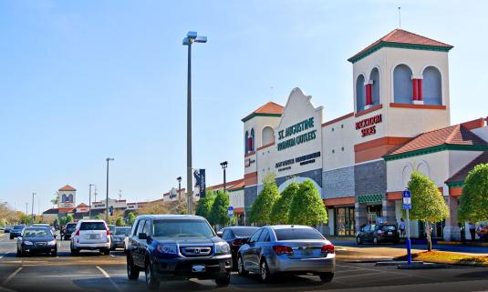 parking lot at premium outlets