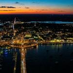 A view from First City Helicopter flying over St. Augustine during Nights of Lights