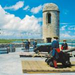A canon firing re-enactment taking place at the national monument